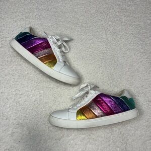 Kurt Geiger Kids Rainbow Lane Stripes Leather Sneakers